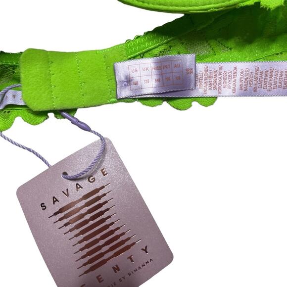 Savage X Fenty Savage Not Sorry Lightly Lined Lace Balconette Bra Size 32B - Picture 3 of 3